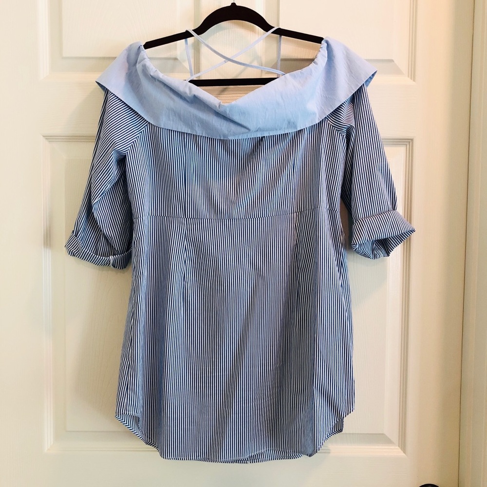 Off The Shoulder Button Up - image 2